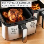 Moulinex EZ905D20 Dual Easy Fry & Grill Friteuse à air double panier 8,3 l. - acier inoxydable/noir - Image 2