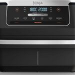 Ninja AF550EU FlexDrawer Friteuse à air chaud avec double panier, 6,6 L, 6 programmes, format familial, pièces compatibles lave-vaisselle, séparateur amovible
