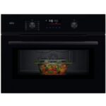 Four à micro-ondes encastrable AEG NKM5N401B Série 5000 avec grill H 45 noir