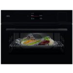Four vapeur encastrable AEG NKP8S721B Série 8000 Mealassist Stempro, hauteur 45 cm, noir