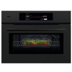 Four à micro-ondes encastrable AEG PK9000WT Série 9000 ProAssist, hauteur 46 cm, noir mat