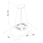 Airforce Eclipse hotte îlot 90 cm blanc - Image 2