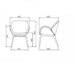 Alma design Lips  Chaise en noyer + tissu bleu - Image 2