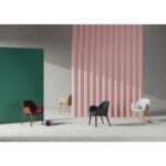 Alma design Lips  Chaise en noyer + tissu bleu - Image 3