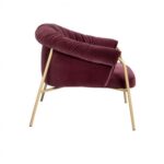 Alma design Scala Armchair  fauteuil en tissu bordeaux - charpente métallique - Image 2