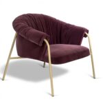 Alma design Scala Armchair  fauteuil en tissu bordeaux - charpente métallique