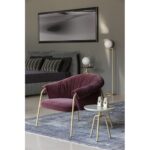 Alma design Scala Armchair  fauteuil en tissu bordeaux - charpente métallique - Image 5