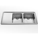 Alpes inox 117/1sl2v  évier 2 bacs encastrable + toboggan 117 cm