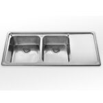Alpes inox 117/2v1sl  évier 2 bacs encastrable + toboggan 117 cm