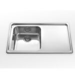 Alpes inox 87/1v1sl  évier encastrable bac + toboggan 87 cm pour socle 45 cm