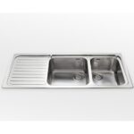 Alpes inox f 5119/1s2v  évier 2 bacs + égouttoir encastrable 120 cm