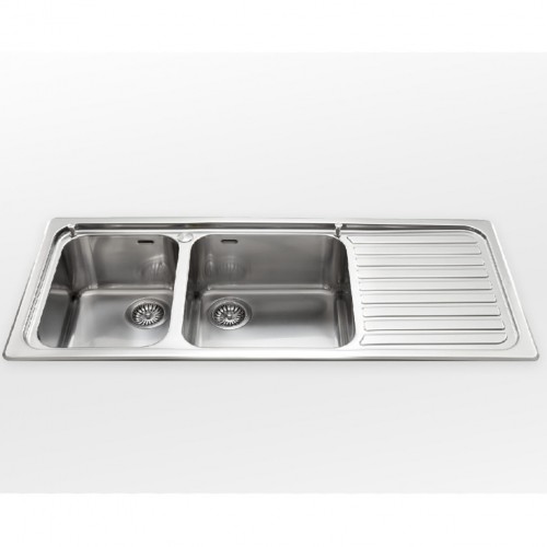 alpes-inox-f-5119-2v1s-evier-2-bacs-egouttoir-encastrable-120-cm Alpes inox f 5119/2v1s évier 2 bacs + égouttoir encastrable 120 cm - Image 1