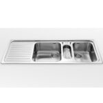 Alpes inox f 5134/1s1b2v  évier 2 bacs + égouttoir encastrable 135 cm