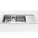 Alpes inox f 5134/2v1b1s  évier 2 bacs + égouttoir encastrable 135 cm