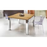 Artisanat de massage de table en bois moderne Les jambes en acier inoxydable