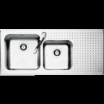Barazza 1is12060/2d select évier 2 bacs + égouttoir 116 cm inox