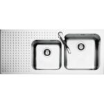 Barazza 1is12060/2s select évier 2 bacs + égouttoir 116 cm inox