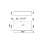 Barazza 1lfx101 évier flexi 105×56 1 bac avec abaissement inox - Image 2