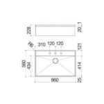 Barazza 1lfx91 évier flexi 86×56 1 bac avec abaissement inox - Image 2