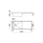 Barazza 1lmz135 évier mizu 130×52 1 cuve + égouttoir inox - Image 2