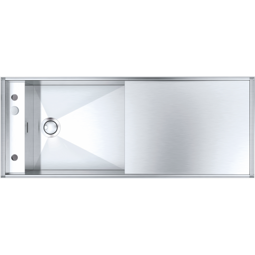 barazza-1lmz135-evier-mizu-13052-1-baignoire-egouttoir-inox Barazza 1lmz135 évier mizu 130×52 1 cuve + égouttoir inox - Image 1