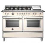 Bertazzoni her126g2eavt plan de cuisine 120 cm ivoire