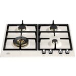 Bertazzoni p604lherax plaque de cuisson à gaz patrimoine 60 cm ivoire / acier inoxydable