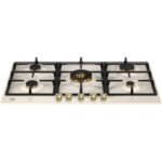 Bertazzoni p755cherag table de cuisson à gaz patrimoine 75 cm ivoire - or - Image 3