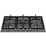 Bertazzoni p755cherne plaque de cuisson à gaz Heritage 75 cm noir mat