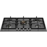 Bertazzoni p905cherne plaque de cuisson à gaz Heritage 90 cm noir mat
