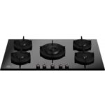 Bertazzoni p905cprogne table de cuisson gaz professionnelle 90 cm vitrocéramique noire