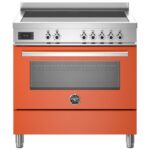 Bertazzoni pro95i1eart cuisinière à induction à poser 90 cm orange