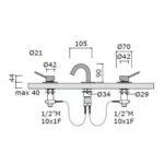 Robinet de bidet Bidet 11890 Italique avec boutons à 3 trous - Image 4
