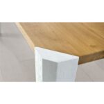Conarte   Table moderne pieds blancs en bois de chêne massif fabriqués à la main - Image 3