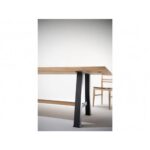 Conarte   Table moderne pieds en fer sauterelle en bois de chêne massif - Image 4