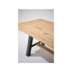 Conarte   Table moderne pieds en fer sauterelle en bois de chêne massif - Image 5