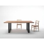 Conarte   Table moderne pieds en U en chêne massif en fer - Image 2