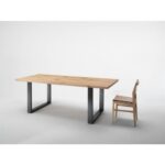 Conarte   Table moderne pieds en U en chêne massif en fer - Image 4