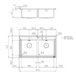 Foster 4502 050 Évier double semi-affleurant Stripe 87 en acier inoxydable - Image 2