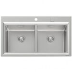 Foster 4502 050 Évier double semi-affleurant Stripe 87 en acier inoxydable
