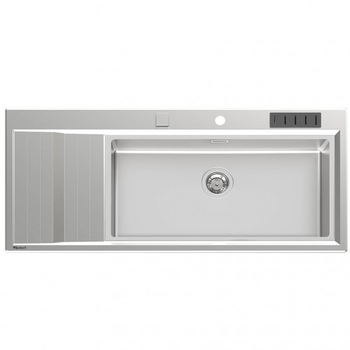 foster-4504-051-fregadero-de-banera-stripe-de-acero-inoxidable-escurridor-semiempotrado-117-cm Foster 4504 051 Vasque évier Stripe + égouttoir semi-affleurant 117 cm inox - Image 1