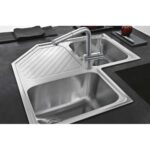 Franke Angolo pnx 621-e évier double cuve + égouttoir 83 cm acier inoxydable satiné - Image 2