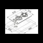 Franke fhcr 302 2g he bk c table de cuisson à gaz domino 31 cm verre noir - Image 2