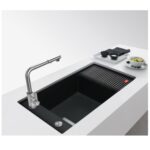 Franke Fresno fsg 211-86 évier 1 bac + égouttoir 86 cm noir fragranite - Image 2