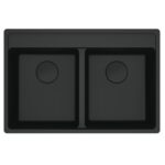 Franke Maris mrg 620-35-35 tl évier double cuve 76 cm fragranite Noir Mat