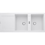 Franke Maris mrg 621 évier double cuve + égouttoir 116 cm blanc fragranite