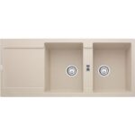 Franke Maris mrg 621 évier double cuve + égouttoir 116 cm fragranite sahara
