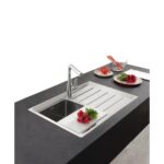 Franke Neptune Plus npx 611 évier 1 bac + égouttoir droit 86 cm acier inoxydable satiné - Image 2