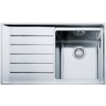 Franke Neptune Plus npx 611 évier 1 bac + égouttoir gauche 86 cm acier inoxydable satiné