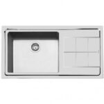 Foster 2263 052 évier inox + égouttoir semi-affleurant 98 cm